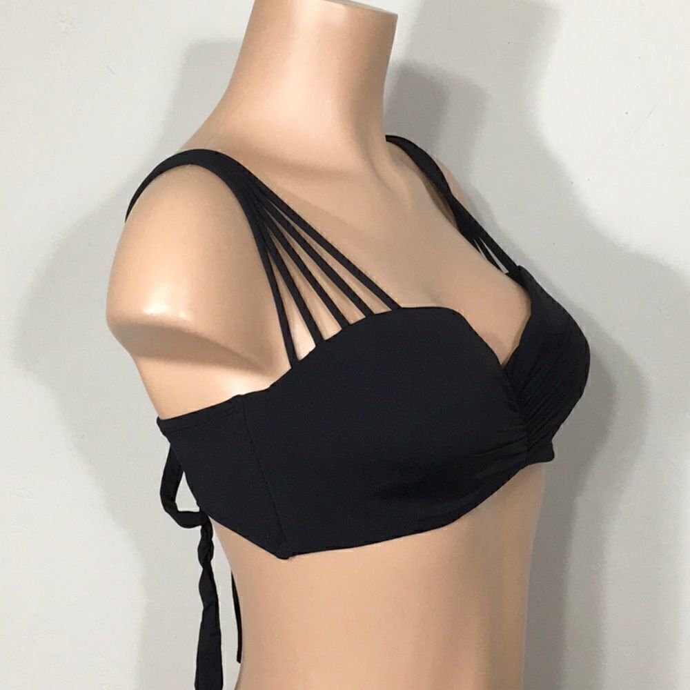 New. COCO REEF adjustable multi-way black Strappy bikini top. 32/34-C - Picture 4 of 13